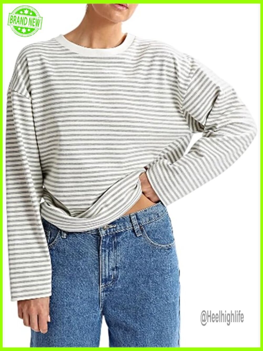 Y2K Striped Oversized Sweatshirt Fairy Grunge Long Sleeve Streetwear Top